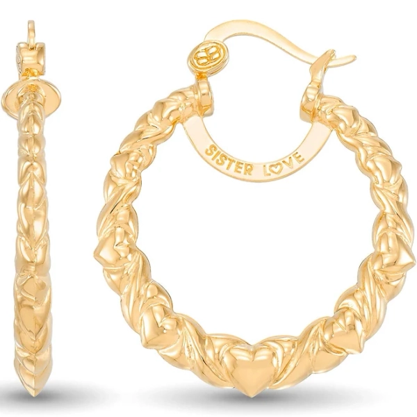 Sister Love Wreath of Love Hoop Earrings