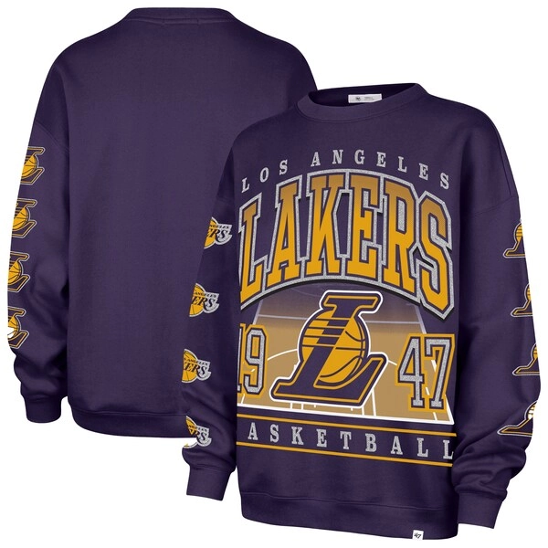 Women's Los Angeles Lakers '47 Purple Go Big Oversized Sweatshirt