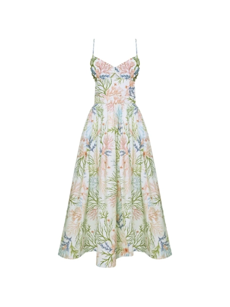 PatBO robe mi-longue fleurie à découpes | 4