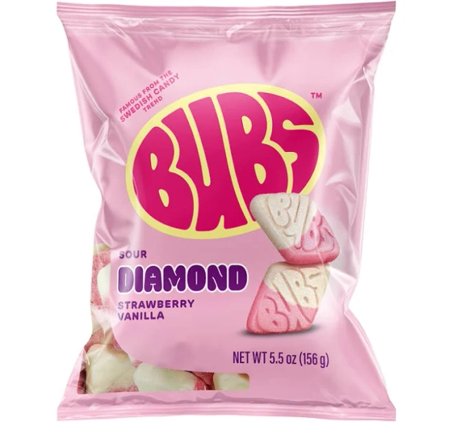 Bubs Sour Diamond Strawberry Vanilla