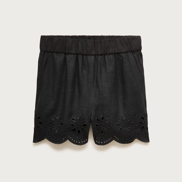 Tropez eyelet short in linen