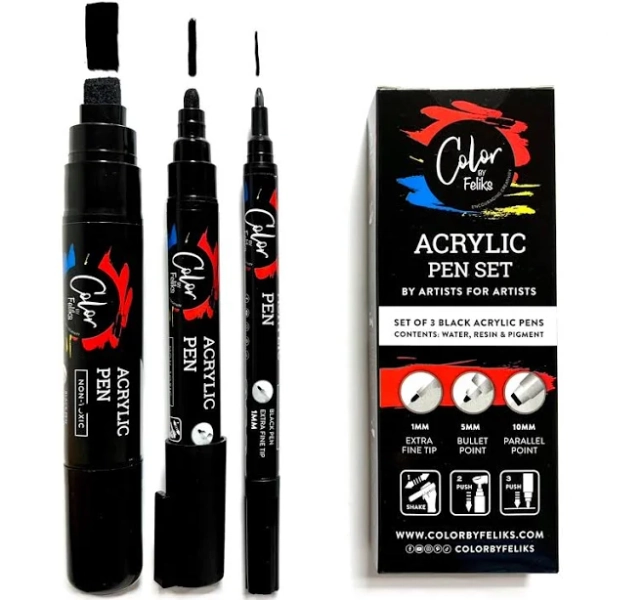 Acrylic Paint Pens Set of 3