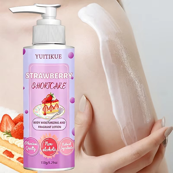 YUITIKUE Strawberry Shortcake Fragrant Body Lotion Moisturizing Hydrate Long-Lasting Scent Non-Alcoholic Natural Formula