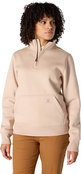 Carhartt Women's Mock Neck 1/4-Zip Sweatshirt Light Brown 01