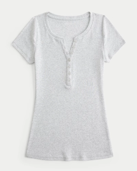 Short-Sleeve Y2K Henley