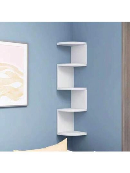5-Tier Corner Wall Mount Floating Shelves, Suitable For Home, Living Room, Bedroom, Office, Bathroom, Small Spaces Decor