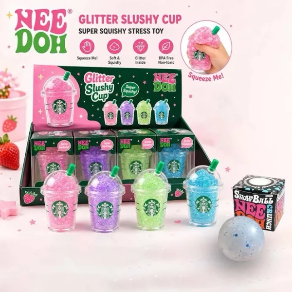 Schylling NeeD Doh Stress-relief drink cup Bilnd Box Sensory Squeeze Toy Stress Relief Snowball for