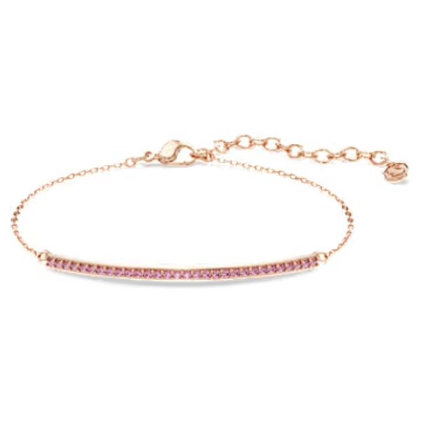 Only bracelet, Round cut, Pink, 18K rose gold finish