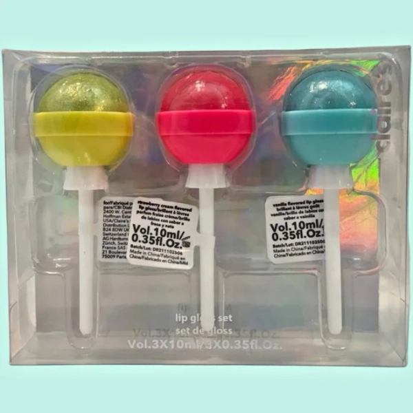 Claire's Girls Strawberry Vanilla Lollipops Lip Gloss Set