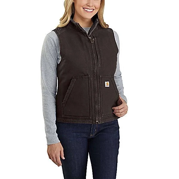 Carhartt Women's Washed Duck Sherpa Lined Mock Neck Vest