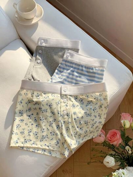 Comfortcana Multicolor Women's Solid Color Button Front Casual Shorts, Simple And Stylish For Daily Wear