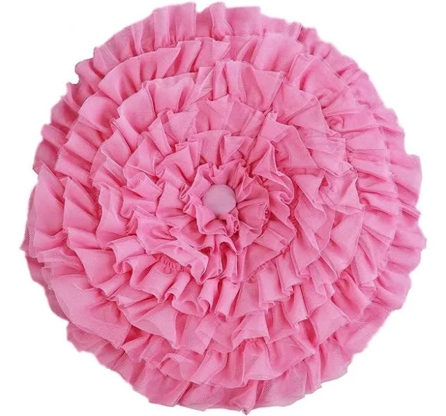 Cozy Line Home Fashions Ruffled Flower Shaped Throw Pillow