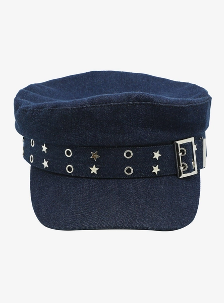 Denim Star Grommet Buckle Cadet Hat