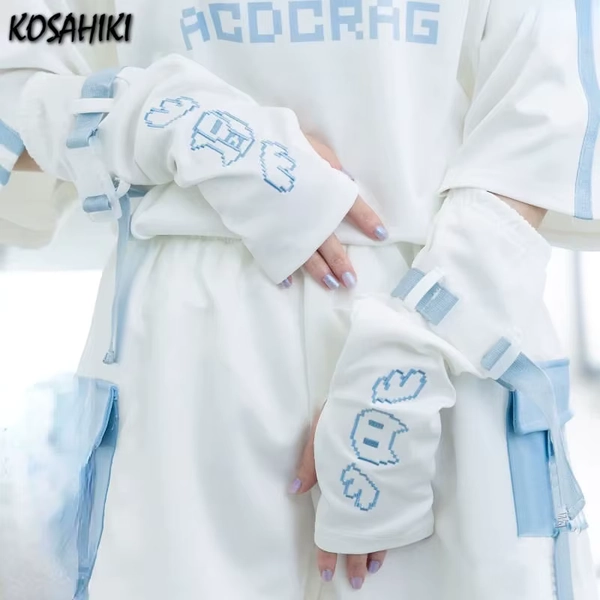 Fashion Embroidery Cartoon Arm Warmer Bandage Fingerless Gloves Sun Protection Sleeves Mesh Spiderweb Thin Grunge Gothic Summer - AliExpress 200000297