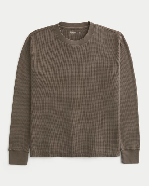 Relaxed Long-Sleeve Thermal Crew Shirt