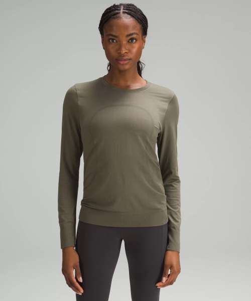 Swiftly Relaxed Long-Sleeve Shirt *Hip Length - Army Green/Army Green - 0
