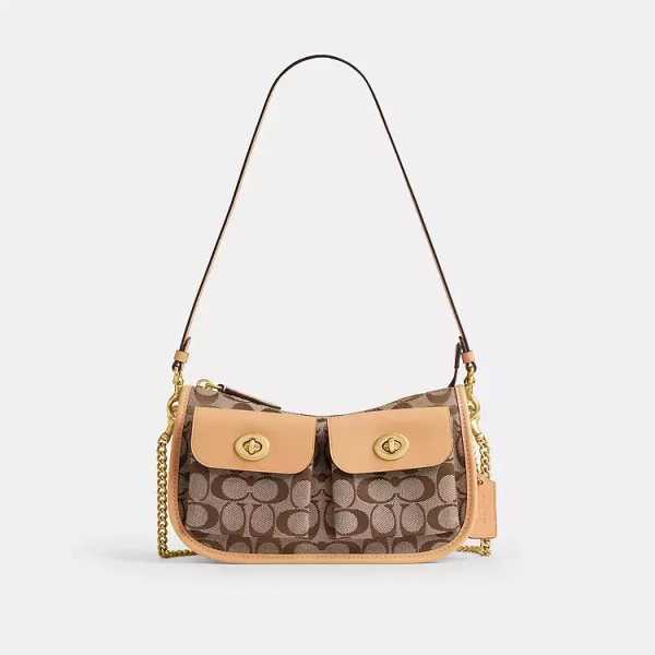 Twin Turnlock Waverly Bag In Signature Jacquard