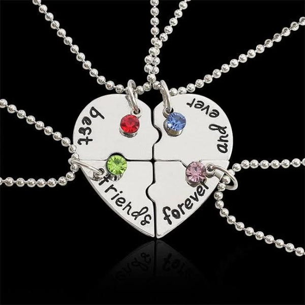 Gullei 4 Piece Puzzle Pendant Necklace Gift Set