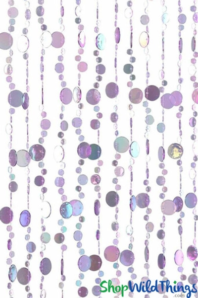 Bubbles Beaded Curtain - Purple Iridescent - 3 ft x 6 ft