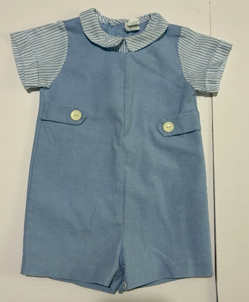 Vintage 1980's Dressy Short Romper Infant Boys 24 Months Made in the USA