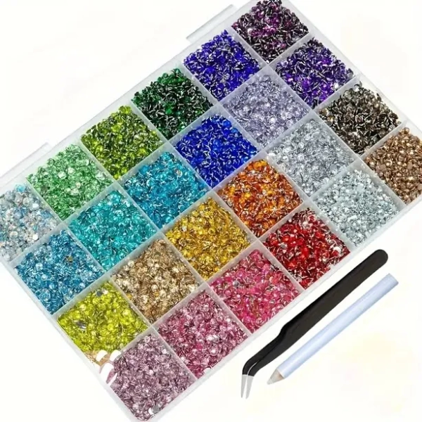Bedazzling kit, Bedazzle kit, Phone case decorating kit, 24 Color Set 16000PC3mm Flat Back Rhinestone - Multi-Color Non-Thermal Repair Handmade