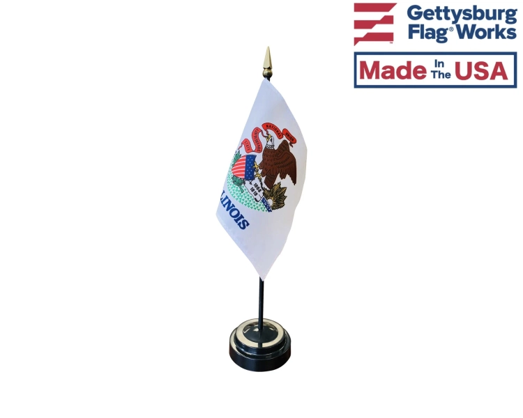 Illinois State Stick Flag - 4x6"
