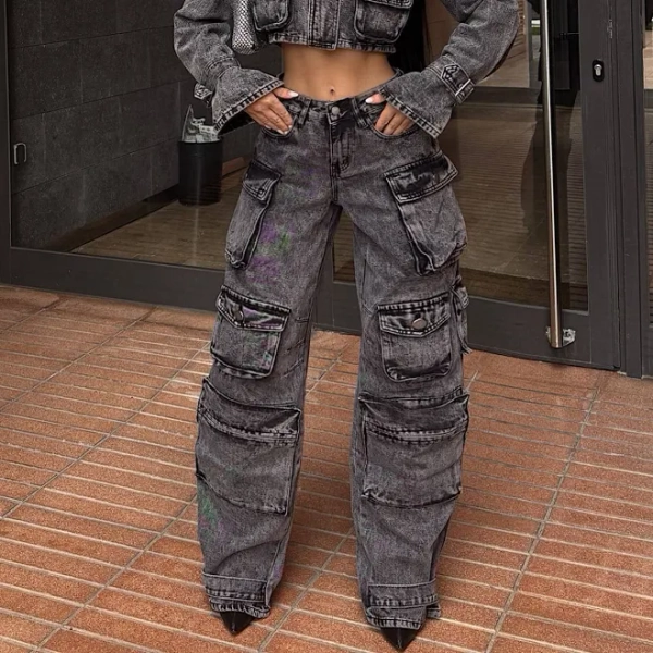 Fashion Nova Billie Low Slung Cargo Jeans