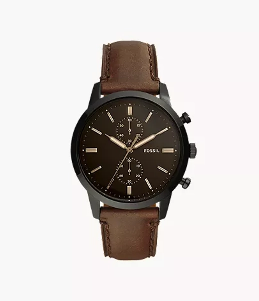 Townsman 44 mm Chronograph Brown Leather Watch