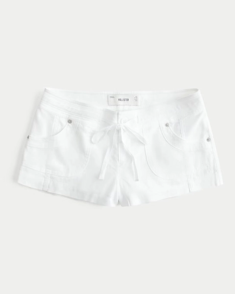 Low-Rise Linen-Blend Mini Shorts