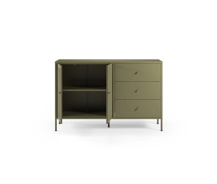 Aparador FAYNA com 2 portas 3 gavetas cor verde