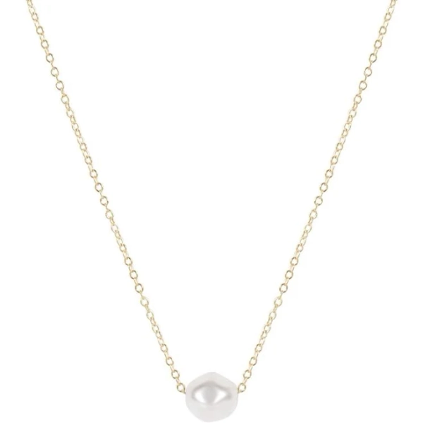 E-Newton 16" Gold Admire Pearl Necklace