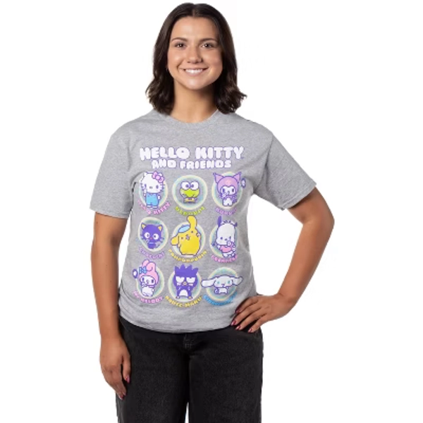 Sanrio Hello Kitty and Friends Women's Bubbles Boyfriend Fit T-Shirt (Medium)