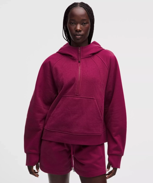 Scuba Evolve Oversized Half-Zip Hoodie - Raspberry Rave/Raspberry Rave - L