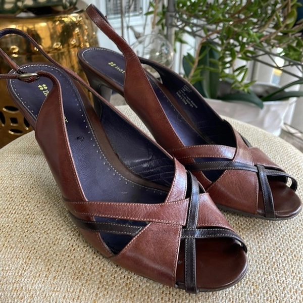 Naturalizer | Shoes | Naturalizer Crisscross Brown Heels Size  | Poshmark
