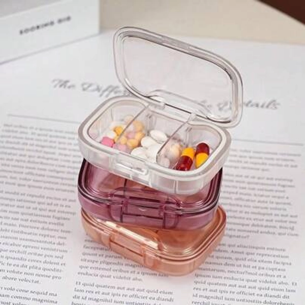 1pc Portable Weekly Pill Box, Waterproof Sealed Compact Pill Case For Medication Storage