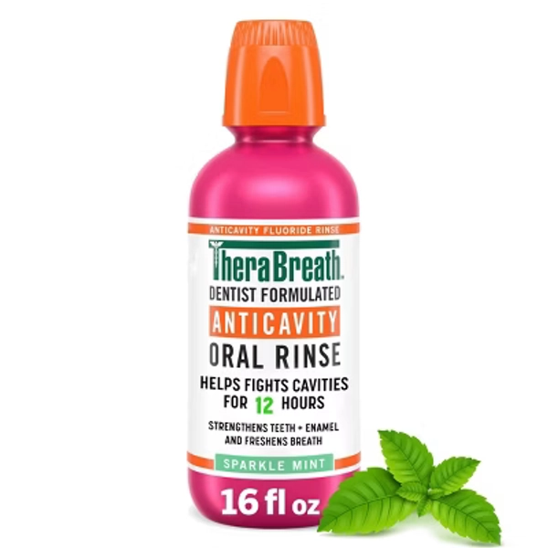 TheraBreath Anticavity Fluoride Mouthwash - Sparkle Mint - 16 fl oz