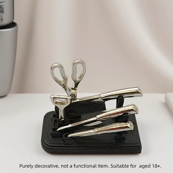 [Miniature Kitchen Tool Rack] 1/12 Scale Miniature Kitchen Tool Rack - Realistic Dollhouse Decor With Scissors, Knives, Spoons & Utensils - Durable Aluminum Alloy Construction, Miniature Display For Dollhouse Enthusiasts, Miniature Kitchen Tools