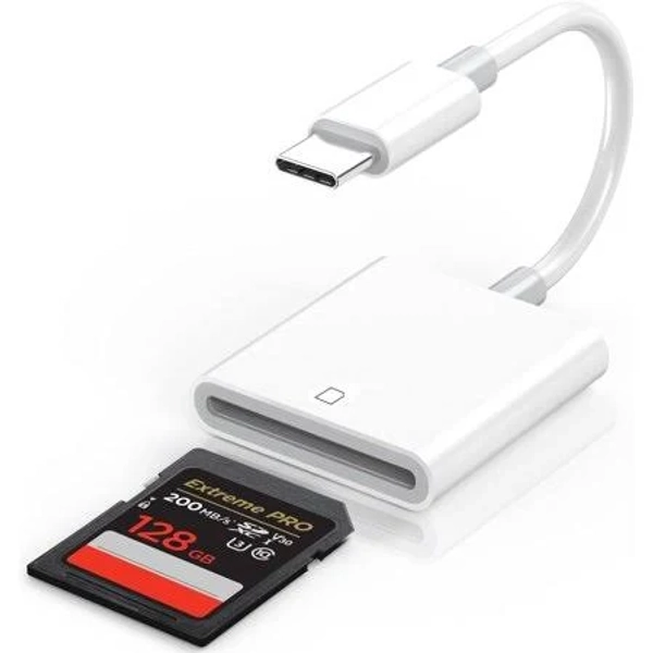 Iphone SD Card Reader USB C, Digital Camera Adapter iPhone 16, Trail Camera SD Card Reader USB C Memory Card Reader for iPhone 16/15/iPad/MacBook/iMac