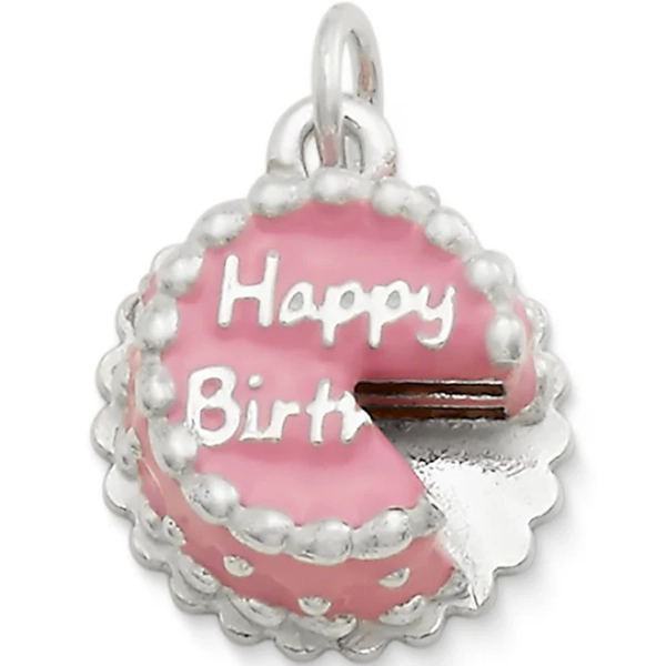 James Avery Sterling Silver Enamel Birthday Cake Charm