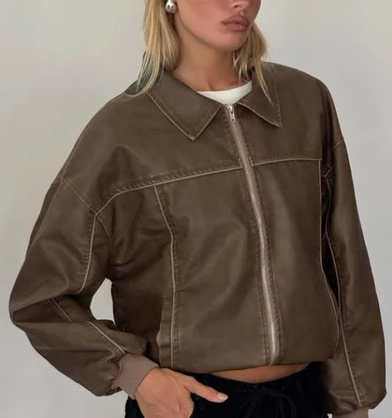 Goldsmith Faux Leather Bomber Jacket