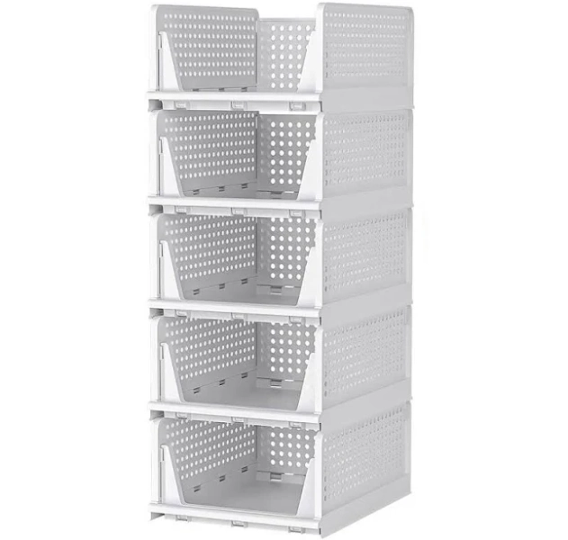 Afoxsos White Stackable Storage Bins