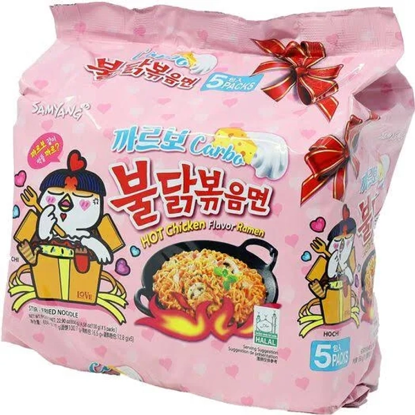 Samyang Buldak Carbonara Hot Chicken Ramen Noodles 5 Pack