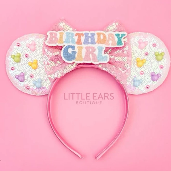 Birthday Mickey Girl Ears - Mickey Birthday Ears - Minnie Birthday Ears