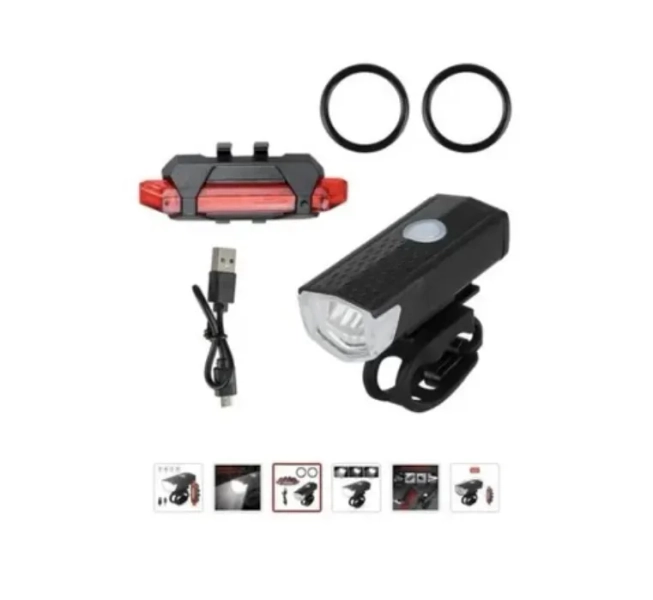 Set Luces Bicicleta Delantera Y Traseras 