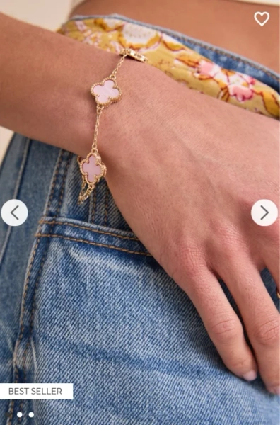 Clover Double Sided Pink Bracelet