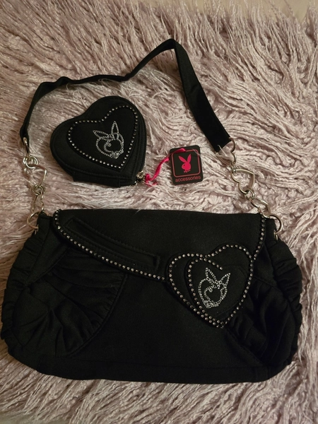 Vintage 90s Playboy Licensed Shoulder Bag &amp; matching purse – Rare Logo Style