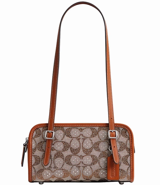 COACH Signature Crystal Jacquard Swing Satchel Bag 20