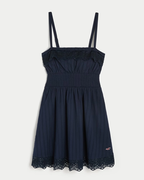 Lace Trim Mini Dress