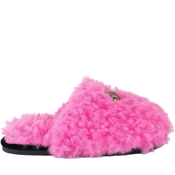 Kurt Geiger Faux Fur Kensington Slippers - Pink