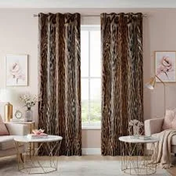 Leopard Print Curtain, Animal Skin Pattern Drape in Warm Brown, Black, Cream Tones, Bold & Exotic Window Treatment